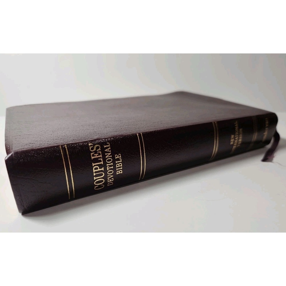 NIV Couples Devotional Bible Burgundy Bonded Leather Zondervan Marriage Bible